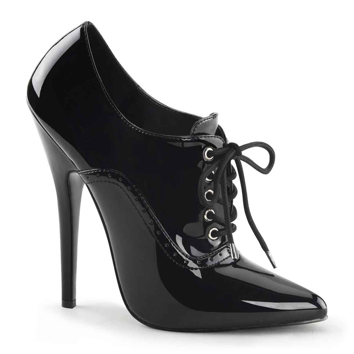 6 Inch Black Shinny Oxford Pump by Devious Domina-460